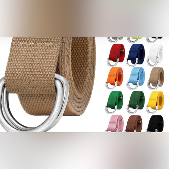 Canvas Web Belts Double D Ring Buckle.        🤩 Get 2 belts for one price!!! - Picture 2 of 15